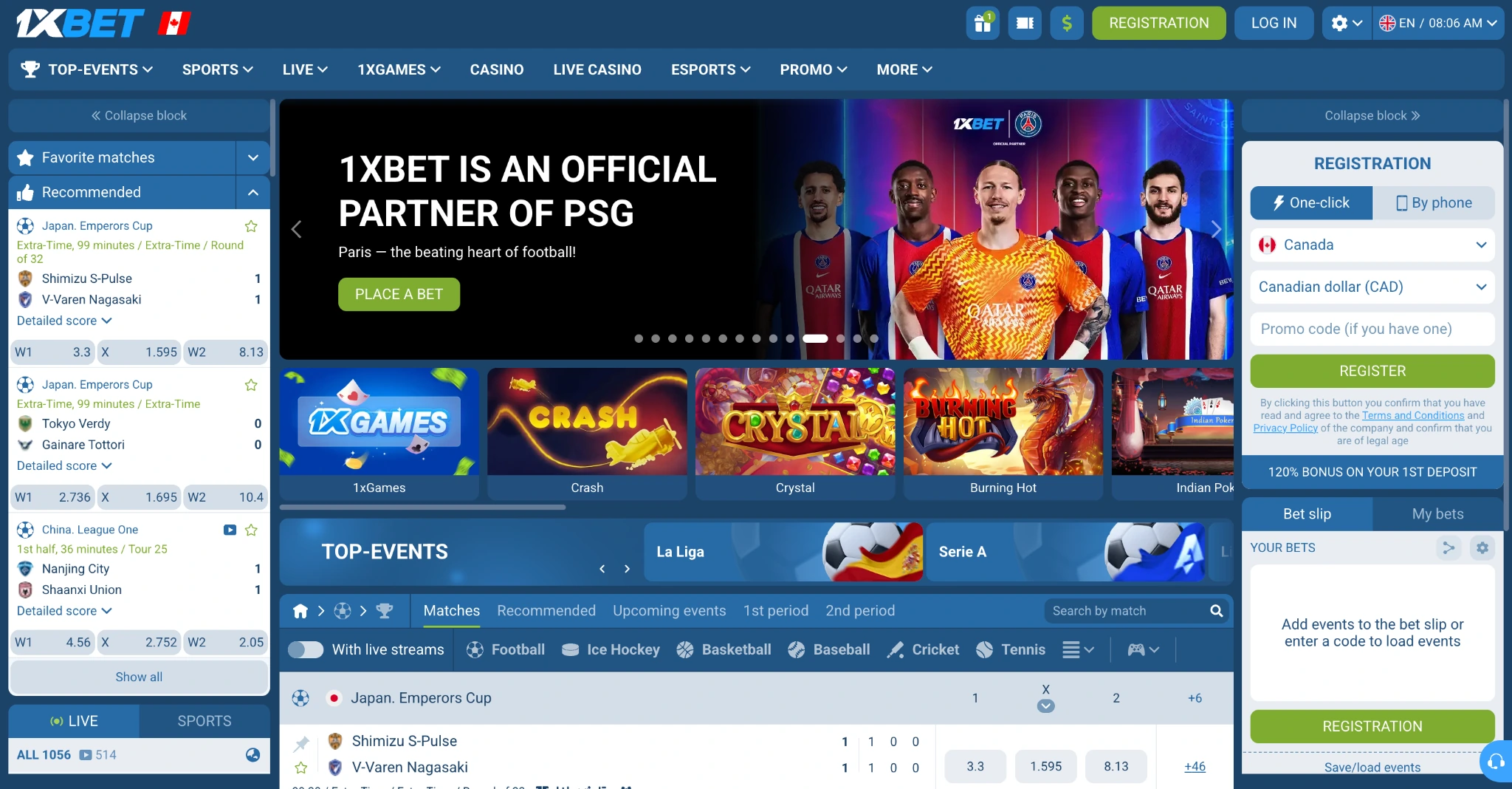 1xbet casino homepage